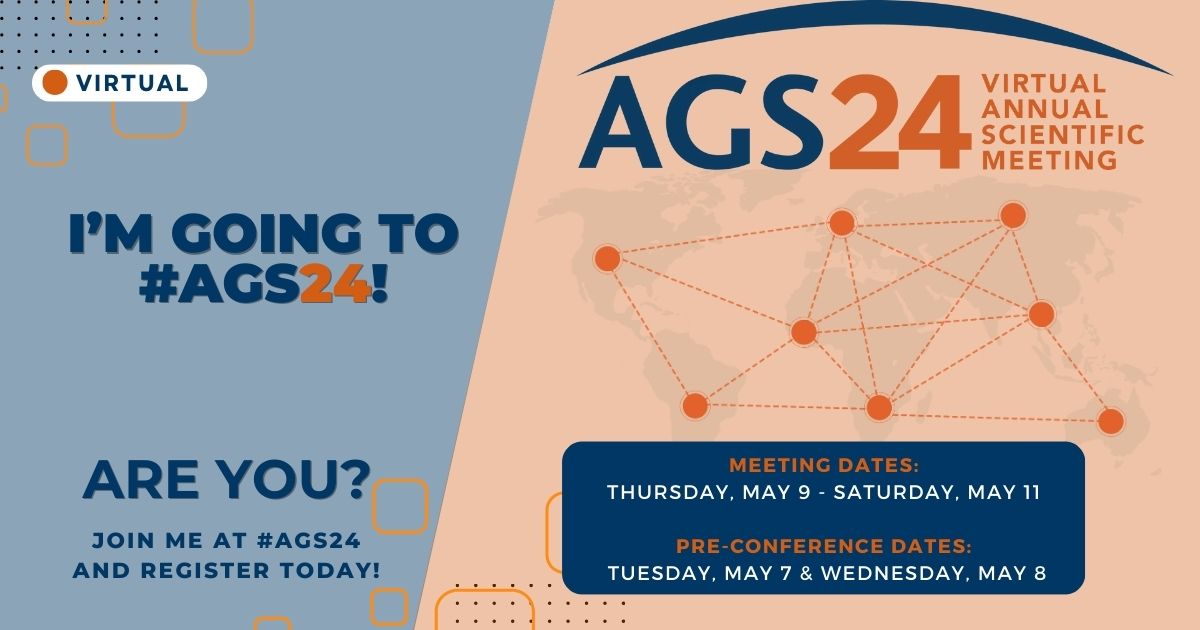I’m excited to learn, connect, and network with fellow geriatrics professionals at #AGS24! Join me and register here: meeting.americangeriatrics.org Share that you’re attending for the chance to win registration to next year’s meeting! See official rules here: meeting.americangeriatrics.org/program/social…
