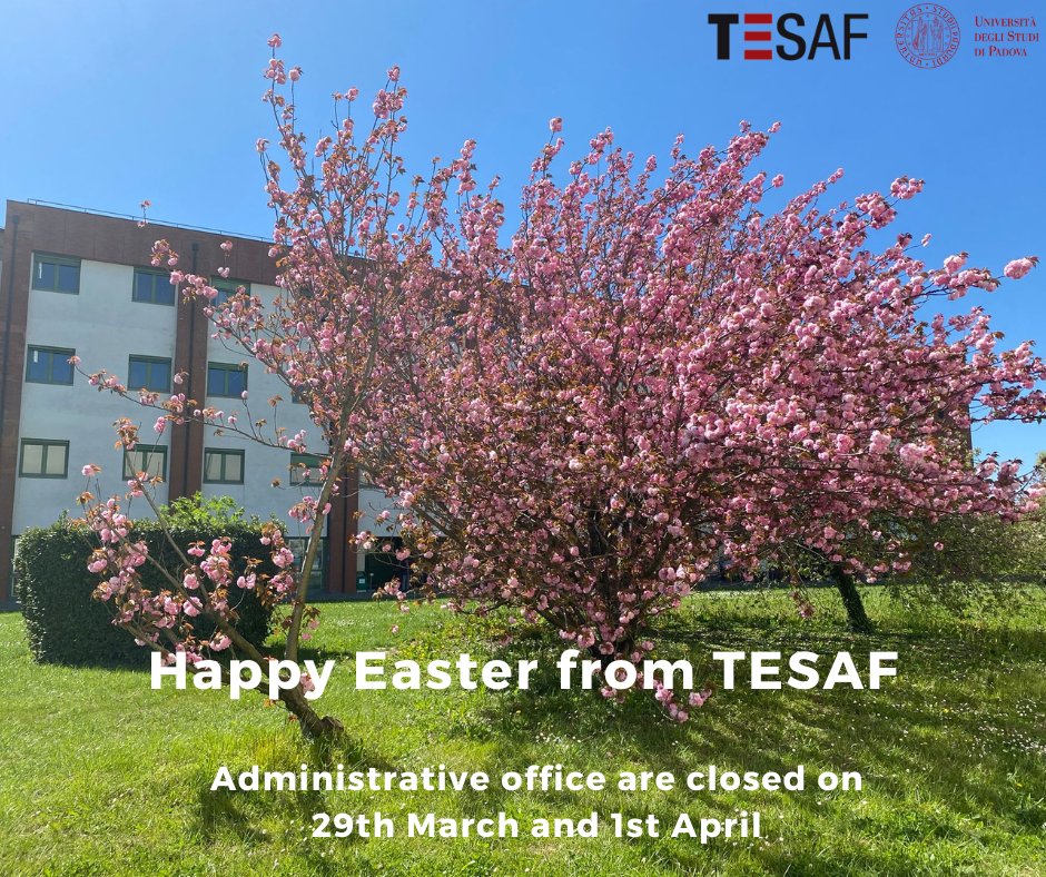 🐣🐣Happy Easter from TESAF🐣🐣
⚠️Administrative offices are closed on 29th March and 1st April
#tesaf