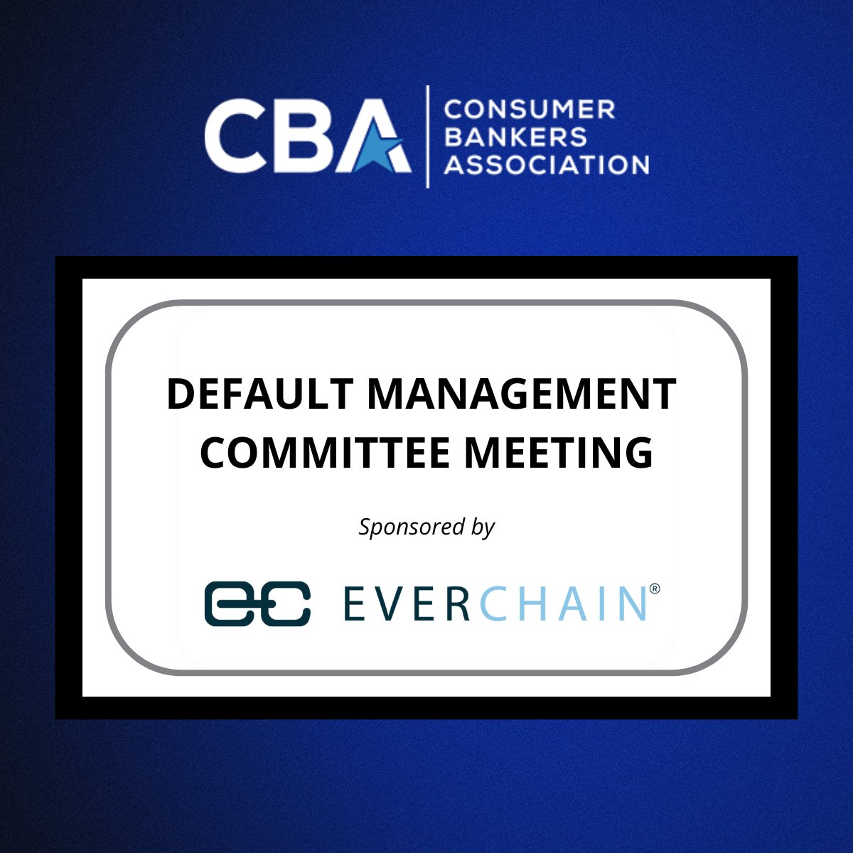 EverChain's tweet image. EverChain is the proud sponsor of the Default Management Committee Meeting at #CBALive2024 in Washington, DC! As leaders in financial solutions, we're dedicated to supporting the banking community's efforts in managing defaults effectively.
🔗 hubs.ly/Q02qy-zn0