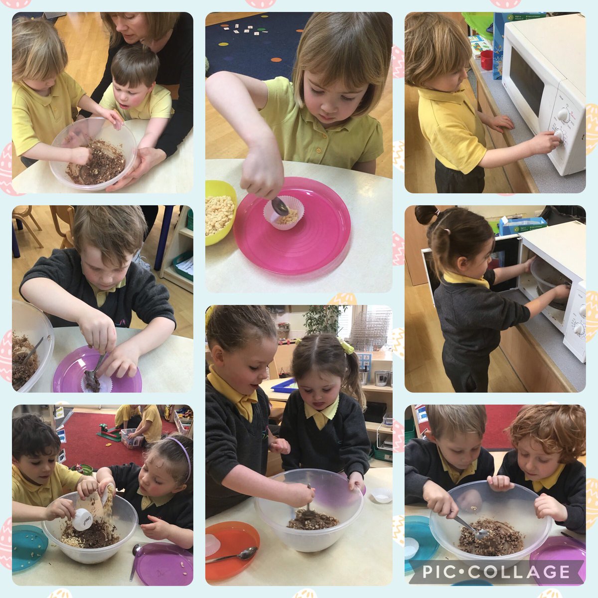 Our Easter celebrations have started!! We loved making Easter nests today #Easterfun 🐣🐰🥚🍫