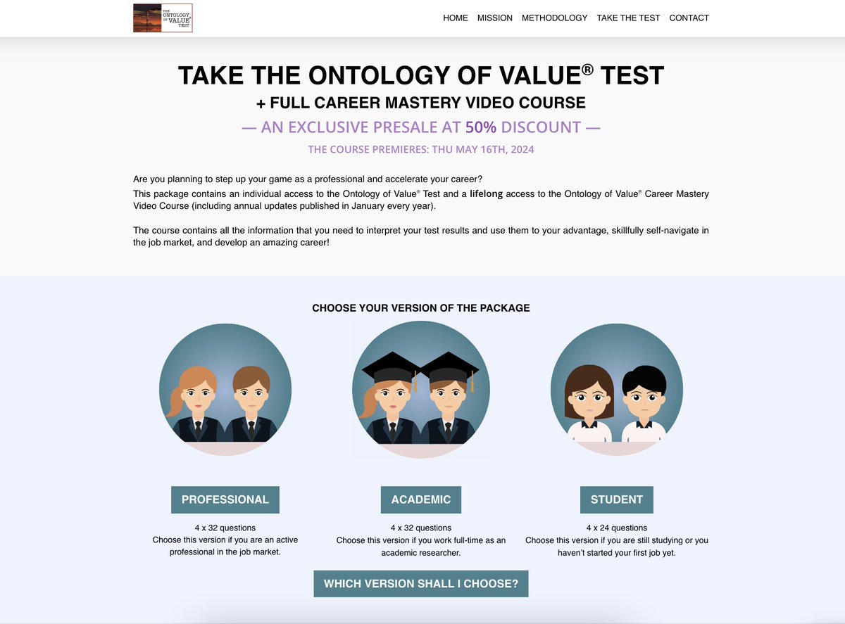 Seeking a new career path? Looking for a guidance that'll lead you through the whole career transition? Our unique video course premieres on 16th May!🔥 Book in a presale at 50% discount!🍀 Full course: ontologyofvaluetest.com/test/individua… Blitz version: ontologyofvaluetest.com/test/individua…
