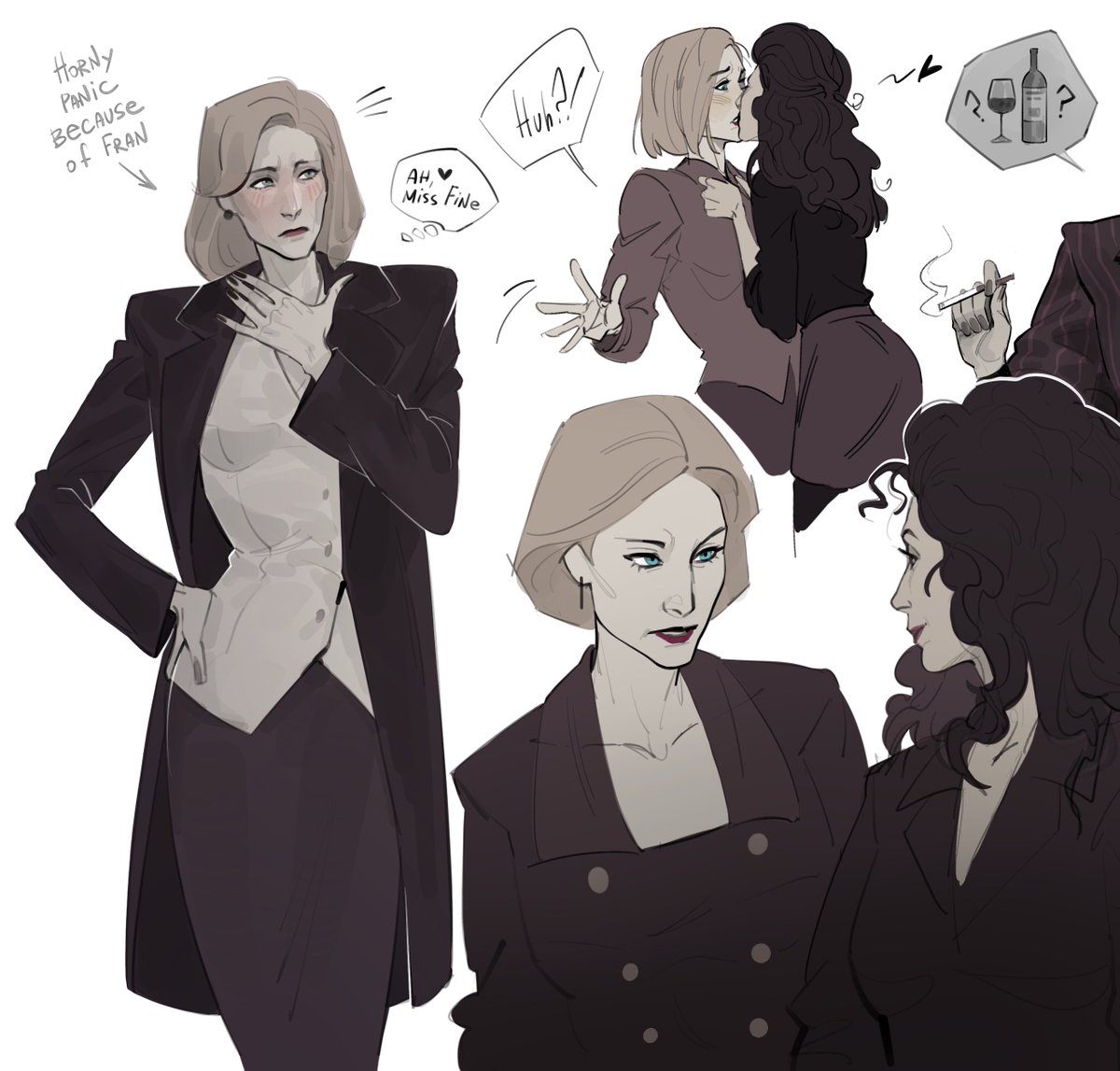 auntyOkula's tweet image. sketches with my fav ship Fran Fine x C.C. Babcock from “The Nanny” (1993) 👁️👁️ 
nobody expected, but i did it! 😳
#TheNanny