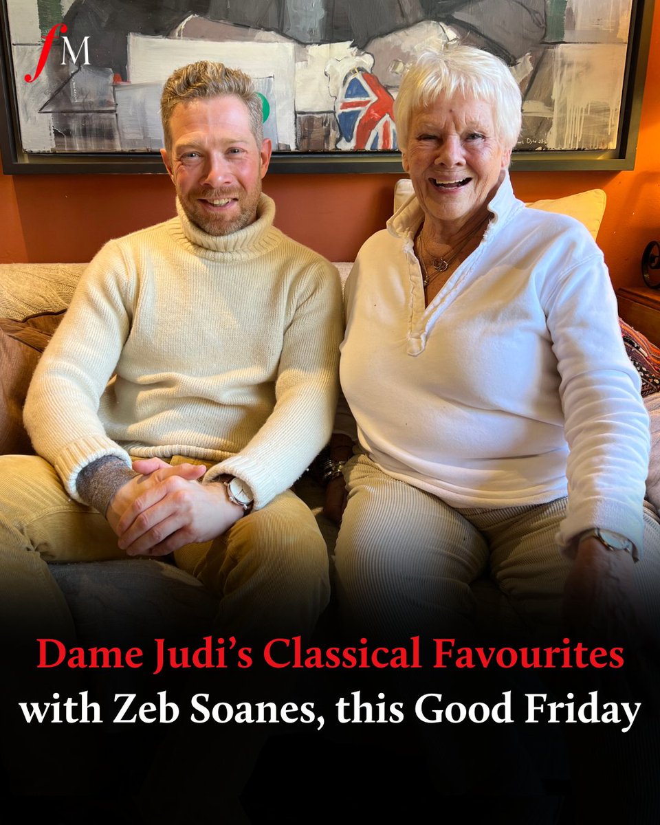At 9pm this Friday, join us for a very special show with a legend of stage and screen in her 90th birthday year. Dame Judi Dench welcomes @ZebSoanes into her home, as she reveals her favourite classical music and shares what it has meant to her throughout her glittering career.