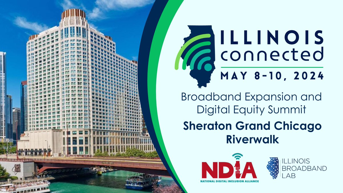Calling all current and prospective broadband partners and collaborators! Help us shape Illinois’ connected future. Join us for the Illinois Broadband Lab’s (IBL) inaugural Illinois Connected Summit, co-hosted by the National Digital Inclusion Alliance (@netinclusion )