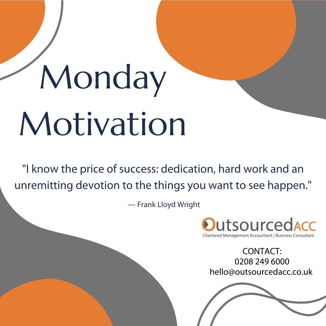 Happy Monday!

We hope you had a great weekend. Kicking this week off with some Monday motivation using a quote from American architect, designer, writer, and educator Frank Lloyd Wright.  #MondayMotivation #MotivationalQuotes #Success #OusourcedACCltd