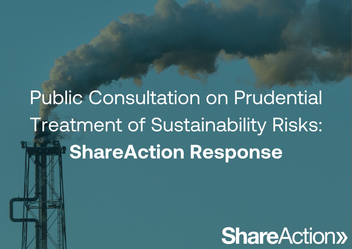 Our response to the @eiopa_europa_eu consultation is live! We: 🎉 Welcome its recognition that fossil fuel investments are riskier & require a different prudential treatment. 📢 Call for a more ambitious policy to protect people & the planet. shareaction.org/policies/repon…