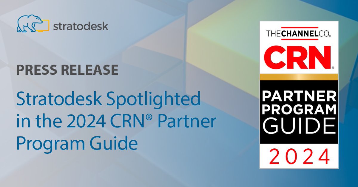 Stratodesk empowers #partners and is recognized in @TheChannelCo @CRN's Partner Program Guide for top-notch commitment. bit.ly/3x9oqAt #CRNPPG #teamwork #partnership #channelpartners #partnerprogram