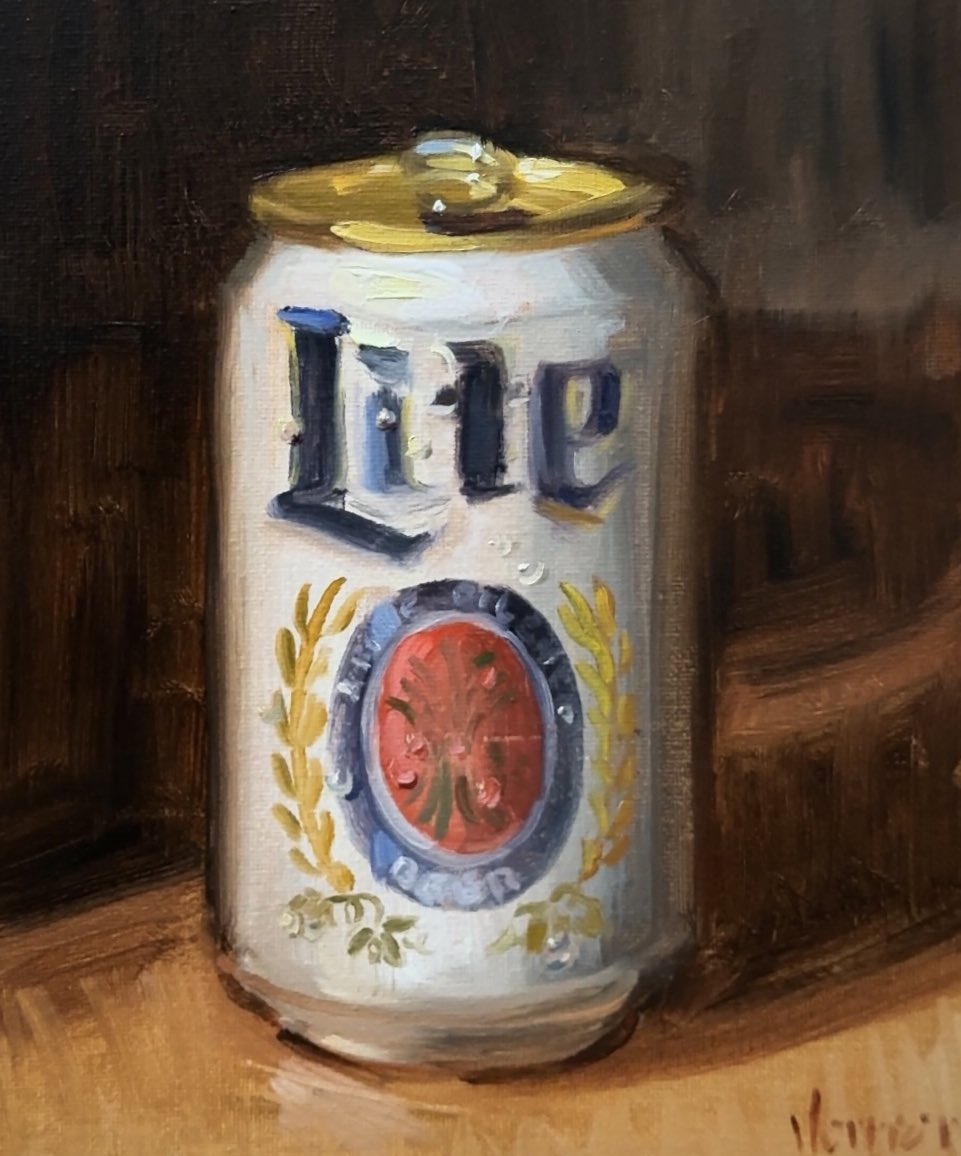 NoahVerrier's tweet image. My oil Painting of Miller Lite