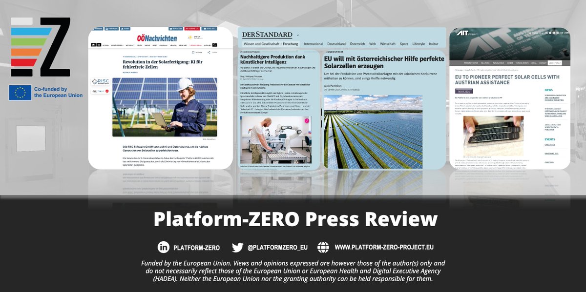 PlatformZero_EU's tweet image. Our project is featured in the news in @derStandardat and @nachrichten_at thanks to our partners @RISC_Software and @AITtomorrow2day
Read more at platform-zero-project.eu/2024/03/25/pla…
@EU_HaDEA @EFFRA_Live @IREC_Energia @R2MSolution
