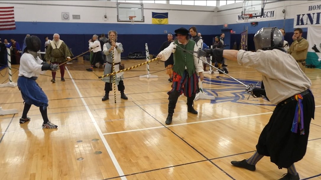 Congrats to Donovan and @theTavernKnight  for making the finals of yesterday's Pennsic Qualifier Tournament at Mudthaw. 

It was a good ol' Acdemie showdown.

Screen grab from video by SCATally