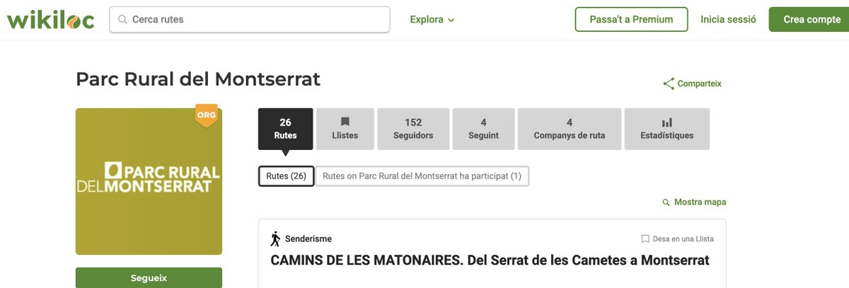 Vols conèixer els itineraris del #ParcRuralMontserrat ?
Visita el #Wikiloc i descobreix les rutes imprescindibles. 

Gaudeix del paisatge i el patrimoni de la zona rural! 🥾🌳

Rutes disponibles 👉 ca.wikiloc.com/wikiloc/user.d…
-
#Senderisme #Montserrat #Natura
