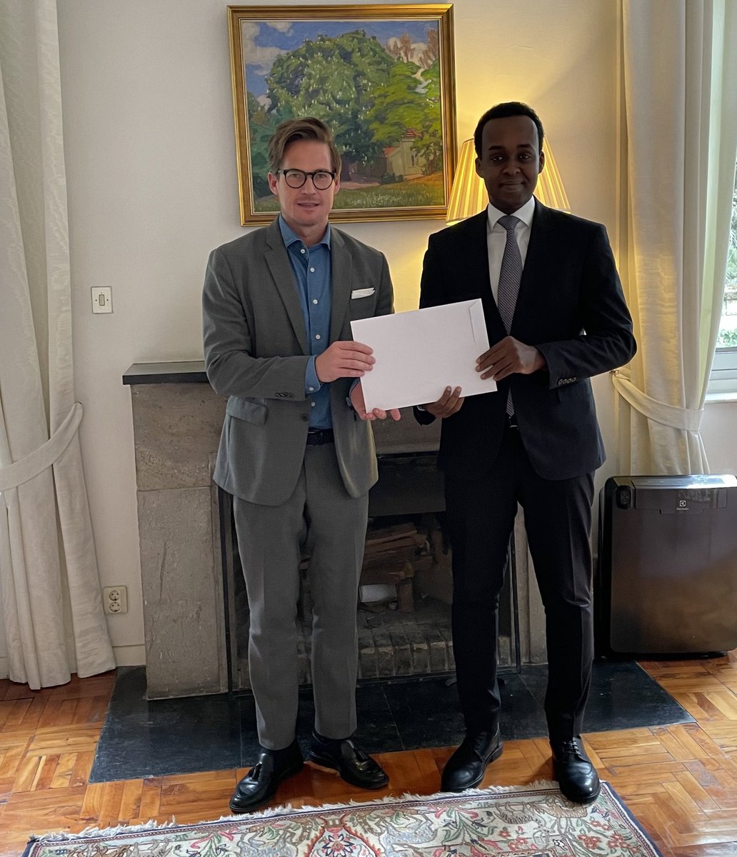 As always, pleased to meet Amb Hans Henric Lundquist, Swedish 🇸🇪 Amb to 🇪🇹, 🇩🇯, AU &amp; IGAD at his residence. 

We discussed our upcoming joint activities in this year and recent events in the region- I thanked for his support &amp; congratulate #Sweden on becoming <a href="/NATO/">NATO</a>'s 32nd member.