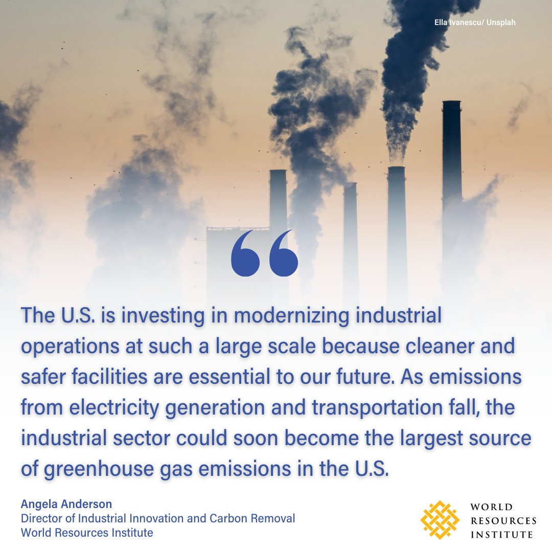 Today, @ENERGY announced up to $6 billion worth of projects to catalyze #GHG reductions in energy-intensive heavy industries. ✍️ Read the full statement from @angelaus, Director of Industrial Innovation and Carbon Removal, @WRIClimate: bit.ly/4cyalws