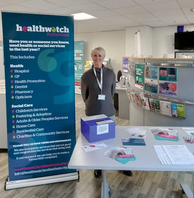 Our Community Engagement Officer Andrea is back at Rotherham Hospital tomorrow morning. Come and say 'hello' and let her know about your experiences of health and social care in Rotherham #RotherhamNHS_FT
