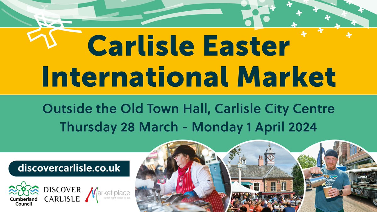 The popular award-winning #Easter #International #Market, organised by <a href="/MarketPlaceEuro/">Market Place</a> and supported by <a href="/CumberlandCoun/">Cumberland Council</a>, is set to return to #Carlisle city centre from Thursday 28 March to Monday 1 April, with a huge mix of authentic #continental treats - tinyurl.com/2p8yxnr3