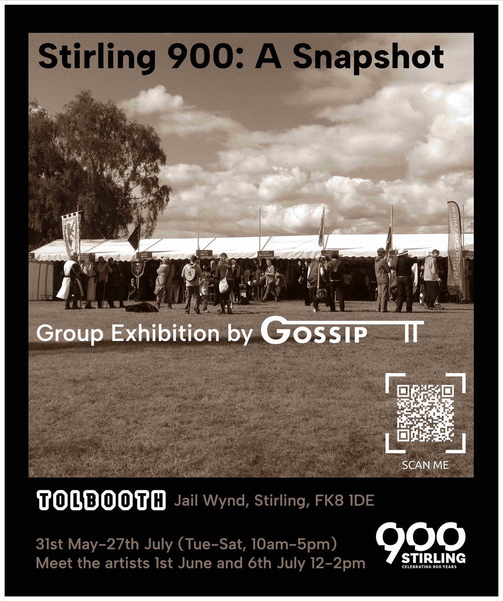 To celebrate the 900th anniversary of the Royal Burgh of #Stirling I’m organising a group exhibition @Tolbooth with GOSSIP Collective. Opens 31st May 10am-5pm! #Stirling900 #WhatsonStirling #Art