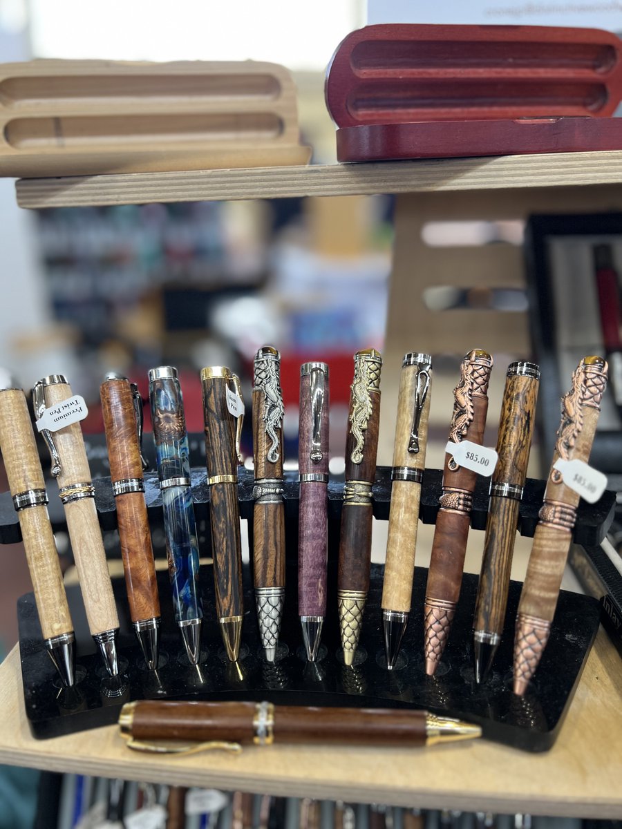 Examples of beautiful ballpoint pens: hand made from (for the most part) Ottawa area woods: 
Available online locally via <a href="/Givopoly/">Givopoly</a> or in person at the next <a href="/613flea/">613flea</a>  at Lansdowne.