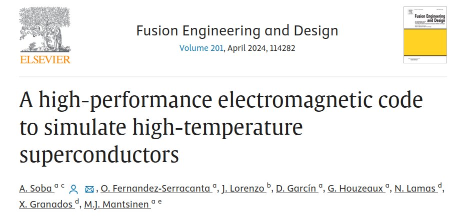 Our new journal paper @sciencedirect @elsevierconnect unveils the power of MAGNET for HTS simulation fusion.bsc.es/index.php/2024… #FusionCAT #FEDERrecerca #FonsUEcat @BSC_CNS @icmabCSIC @fusionforenergy