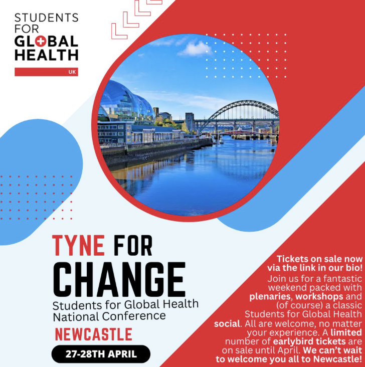 ⭐ Conference Announcement!⭐ ️ Tickets are now on sale for Tyne for Change: Students for Global Health Newcastle Conference!! 📅 Dates: 27th-28th April 🏛 Hosted at Newcastle University ️🎟️ nusu.co.uk/activities/vie… #globalhealth#students #conference#globalhealthalocalissue