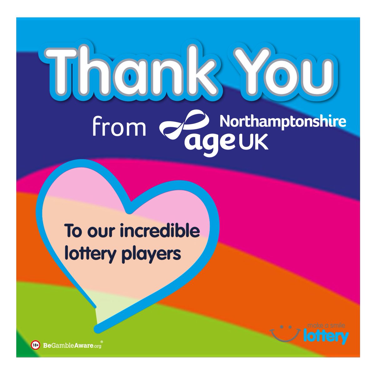 #ThankYou to all amazing #supporters who play @makeasmilelotto to raise vital funds to help us support older people in #Northamptonshire. Would you like to be in with a chance of winning this weeks huge #jackpot prize of £7,000 in time for #Easter? bit.ly/3nFxrJu