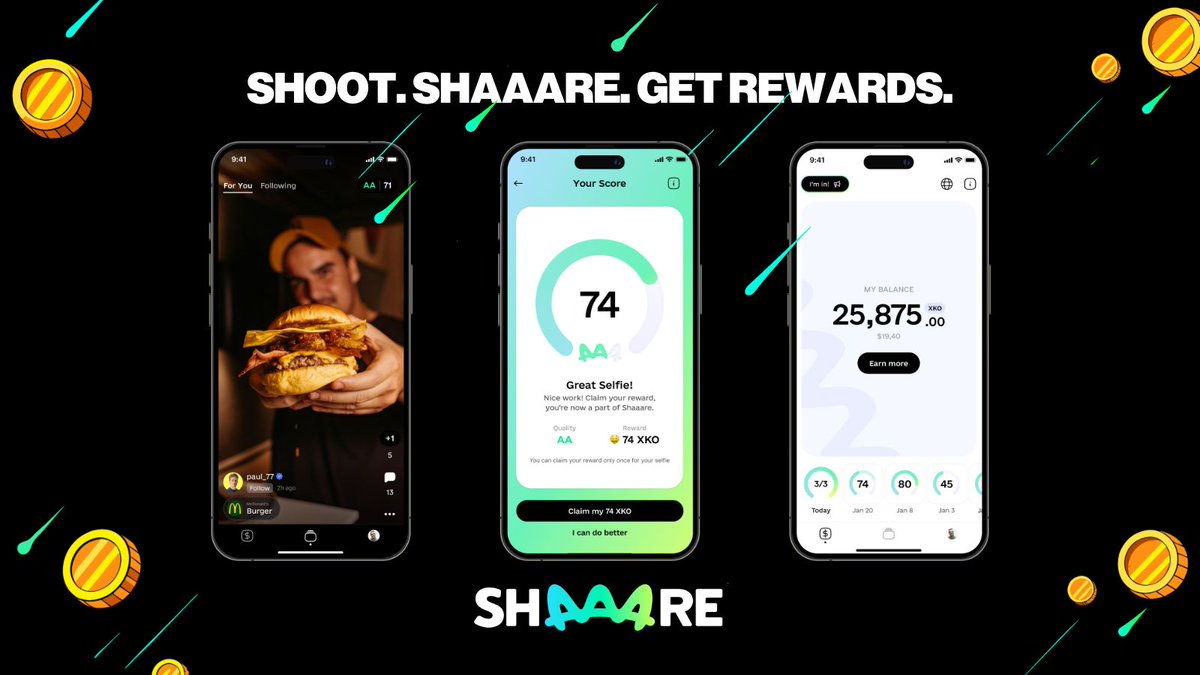 ShaaareHQ's tweet photo. Shoot. Shaaare. Get Rewards. 

Instant rewards for creation content 
Welcome to a new era of digital experience

#ContentCreator #contentcreators #shaaare #social https://t.co/C3EO95liky