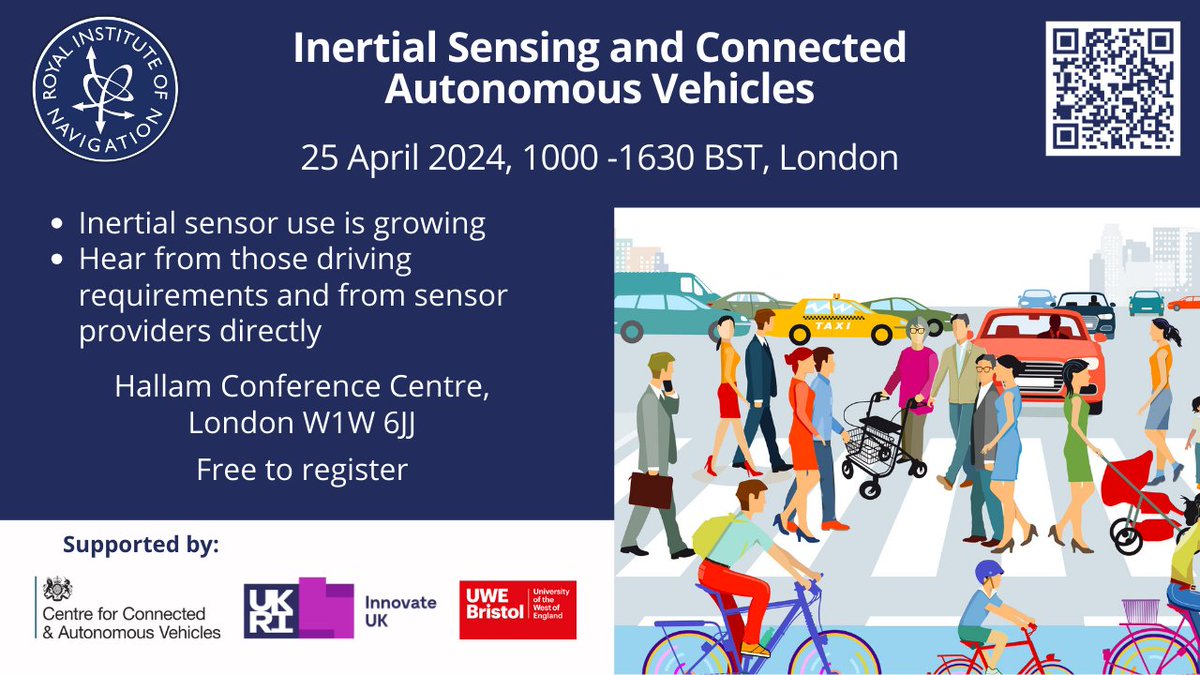 Join us on 25th April for that explores the growing use of inertial sensors in connected autonomous vehicles. Spaces are limited so register now at: rin.org.uk/events/EventDe…