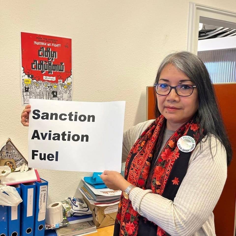 YeSoe91920267's tweet photo. The Burmese military is using its air force to indiscriminately bomb civilians, but without aviation fuel the jets can’t fly. If they can’t fly, they can’t bomb. Tell the British government to
#BanJetFuelExportsToMyanmar #StopJetFuelSalesAndShipmentInsuranceToMM
#2024Mar25Coup https://t.co/Ogv9bV1IEx