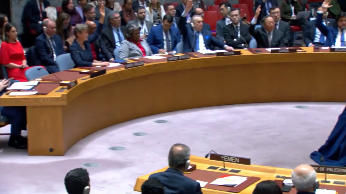 #BREAKING
Security Council ADOPTS resolution demanding an immediate ceasefire in Gaza for the month of Ramadan leading to a lasting sustainable ceasefire, and the immediate, unconditional release of all hostages

IN FAVOR: 14
AGAINST: 0
ABSTAIN: 1 (US)

⤵️
news.un.org/en/story/2024/…