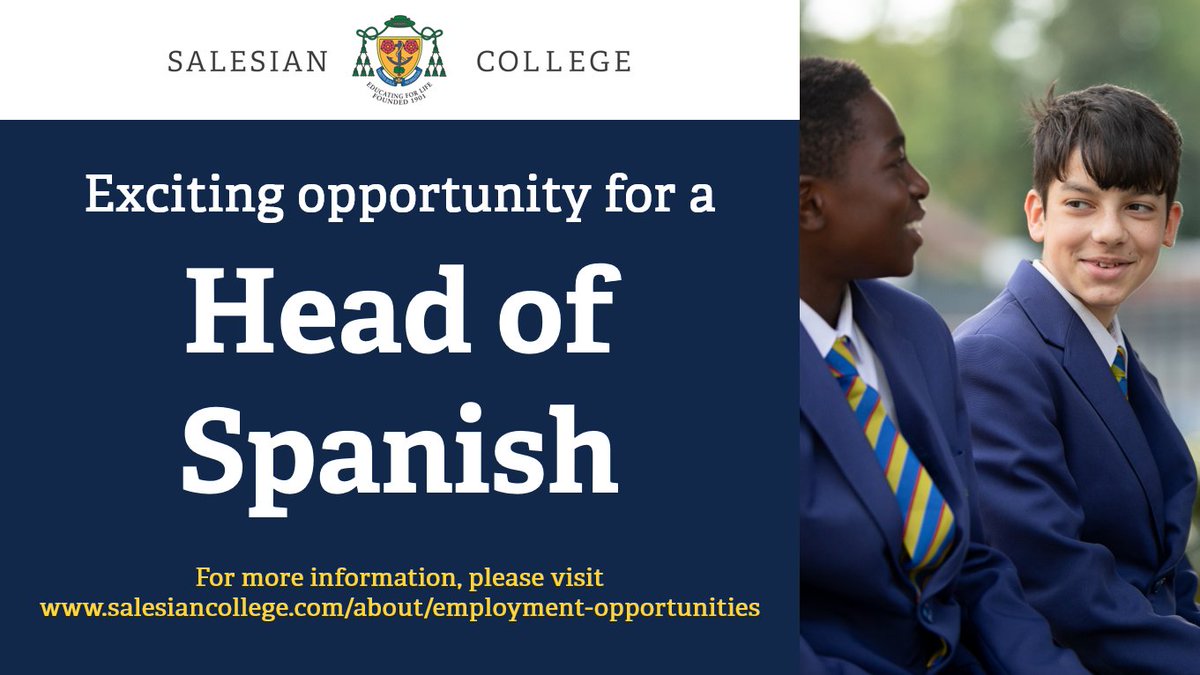 Exciting opportunity for a Head of Spanish For more information, please visit salesiancollege.com/about/employme…