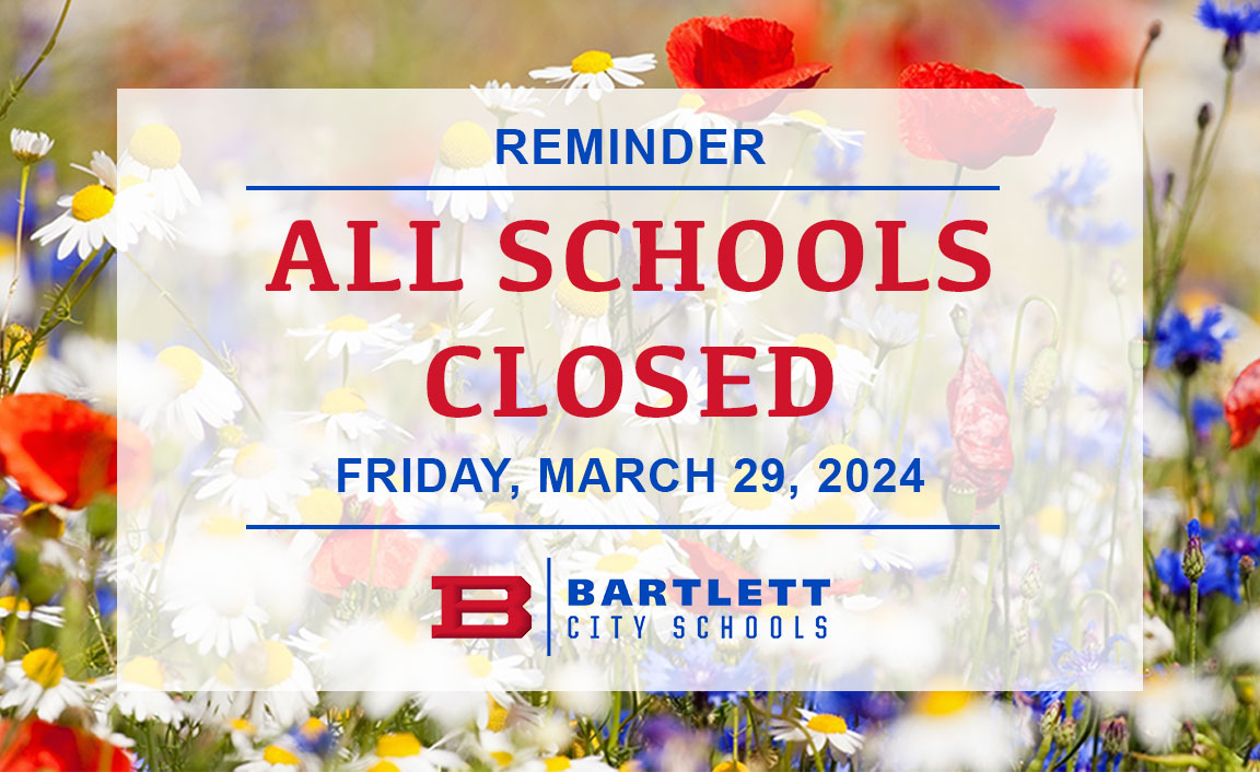 REMINDER: All schools and our Central Office will be closed this Friday, March 29th, in observance of Good Friday. Students will return on Monday, April 1st- no April Fools' joke!