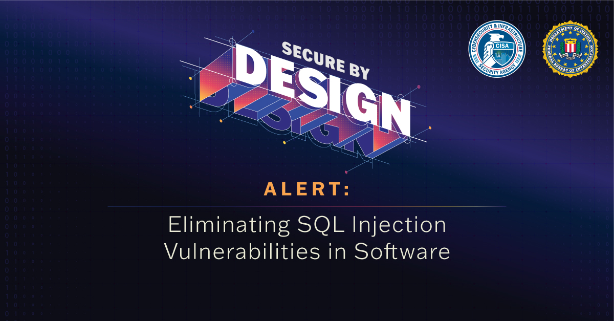 🚨Despite widespread knowledge of #SQLi vulnerabilities over TWO decades, software manufacturers continue to develop products w/this defect, putting customers at risk. This #SecurebyDesign Alert urges manufacturers to eliminate this class of vulnerability: go.dhs.gov/JLv