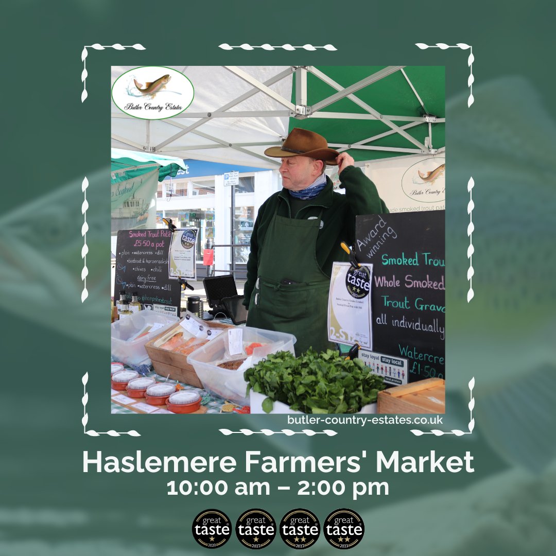 We will be at Haslemere Farmers' Market this morning between 10:00– 14:00 with plenty of fresh trout for you! Can't make it today? Shop our trout products online or visit The Troutlet in Winchester every Thursday and Friday, 12-4 pm! @SWSFarmMarkets 🐟💚🎣⭐️