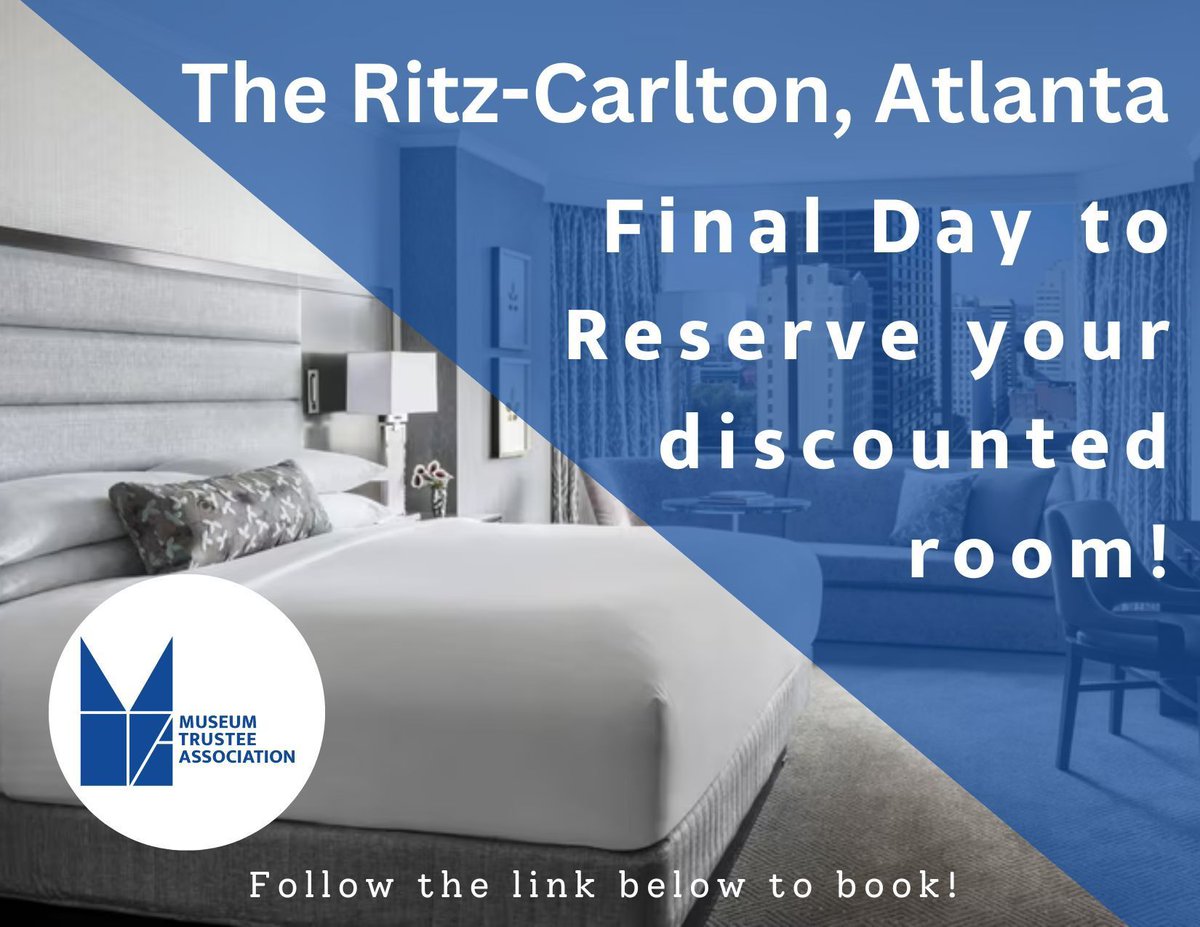 MuseumTrustee's tweet image. Hurry! Today is the final day to avail of the special discounted rate for hotel registration with MTA. Secure your spot now before it&apos;s too late! #MTA #DiscountedRate

Click the link to reserve: buff.ly/48B5eJT