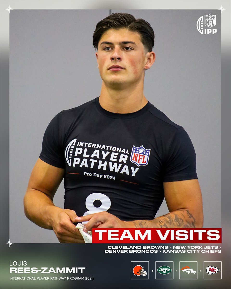 More visits coming up for IPP Class of '24 prospect @LouisReesZammit! He meets with the @Broncos today and @Chiefs tomorrow after meeting the @nyjets and @Browns last week! 🏈🏴󠁧󠁢󠁷󠁬󠁳󠁿