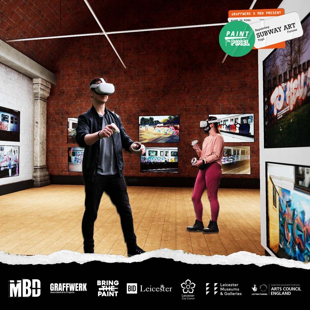 Immerse Yourself in #Graffiti Art! Go beyond the projectors and delve into the artwork with Paint to Pixel on #VR Headsets! Immerse yourself in the vibrant world of graffiti and street art and join @MBD_VR for an exciting virtual reality showcase. leicestermuseums.org/event-details/…