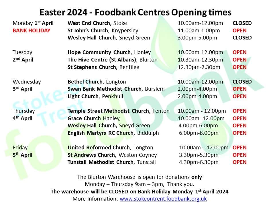 Here are our the opening times for our different distribution centres for Easter 2024...