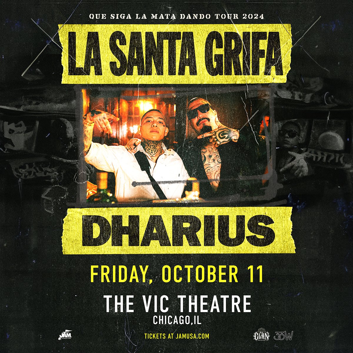 Just Announced: Mexican hardcore rap group La Santa Grifa take over the Vic Theatre on Friday, October 11 with special guest Dharius! Tickets go on sale this Friday at 10am: bit.ly/lasantagrifa-c…