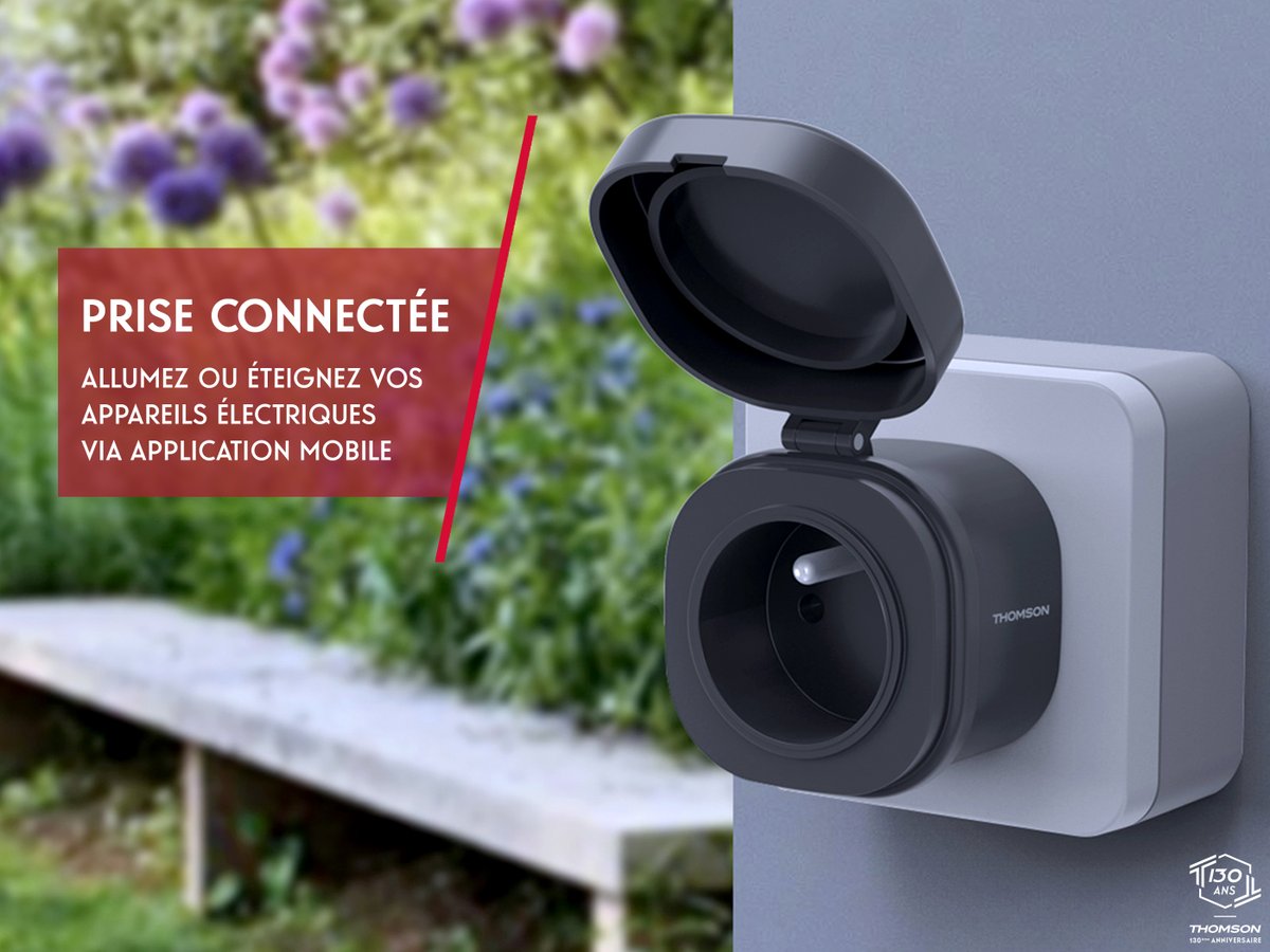 Pilotez vos appareils électriques à distance même en extérieur grâce à la prise connectée WiFi extérieure #Thomson ! 😉 Fonctionne avec l'ensemble des produits de l'application #ThomsonAtHome !💡 ▶️ mythomson.com/fr_fr/domotiqu… #ThomsonDomotique #Domotique