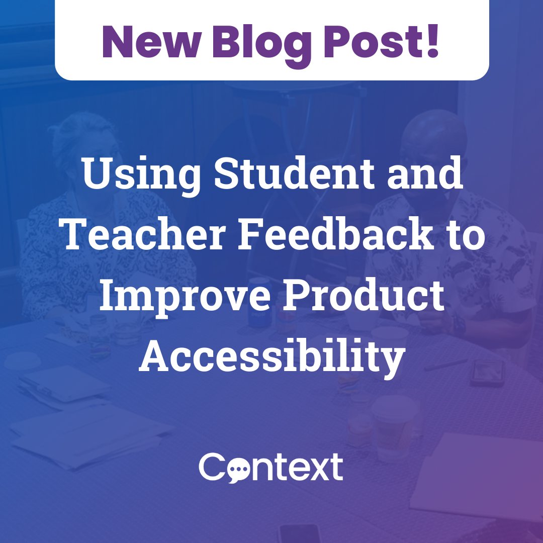 Discover how your feedback shapes accessibility, prioritizes usability, and creates equitable education products for all students: bit.ly/3Ps8qzB #AccessibilityInEducation #EdChat #EdTech