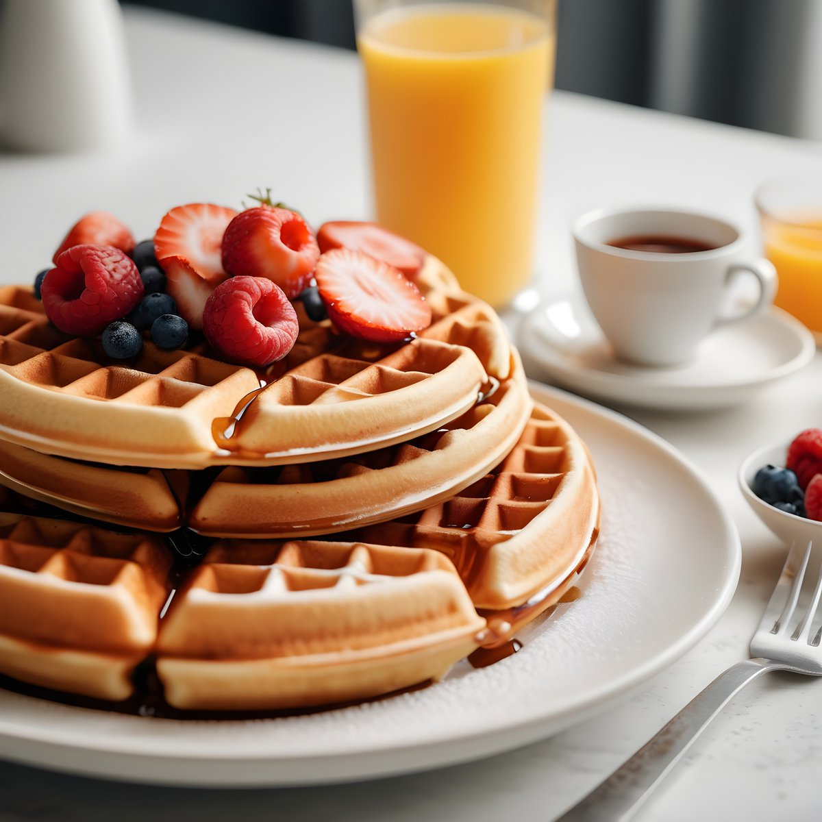 🥞 Happy Waffle Day! 
Whether you like them crispy or fluffy, with fruit or syrup, today is the perfect excuse to indulge in this delicious treat. Treat yourself to some waffles and share your favorite toppings below! 
🧇 #WaffleDay #IndulgeInDeliciousness 🍓🍯🤤