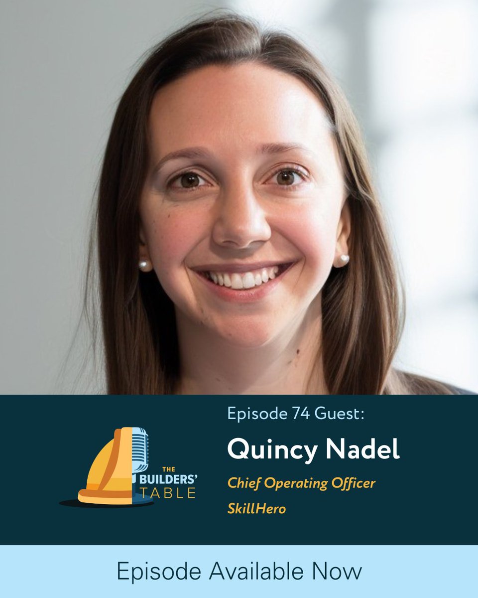 Quincy Nadel, Chief Operating Officer at SkillHero, joins The Builders’ Table Podcast this week! Listen to the latest episode here: nccer.org/newsroom/the-b…