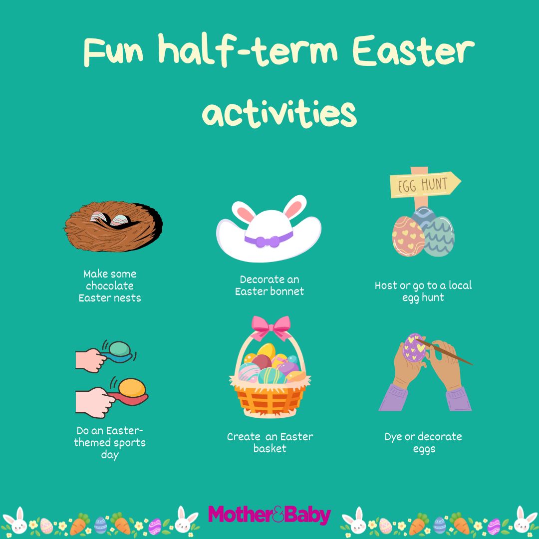 Here are some of our favourite Easter-themed activities that you could do with your little ones this half-term. 🐇🐣🌷 Does your family have any Easter traditions? #easter #easterweekend #halfterm #eastereggs #kids #motherandbaby