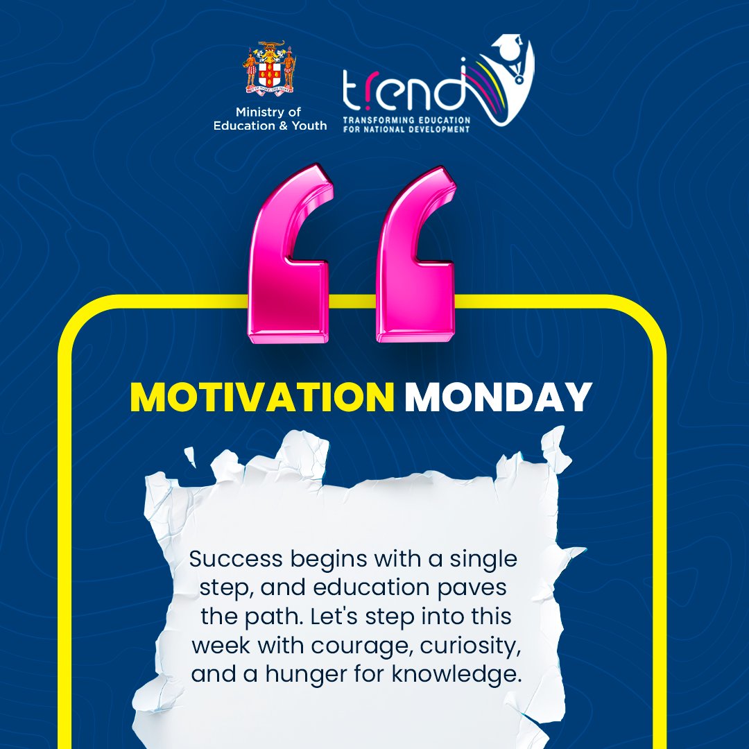 Start your week with a burst of motivation from the Ministry of Education Youth! Let's make this week amazing together! #MoEY #TREND #MondayMotivation