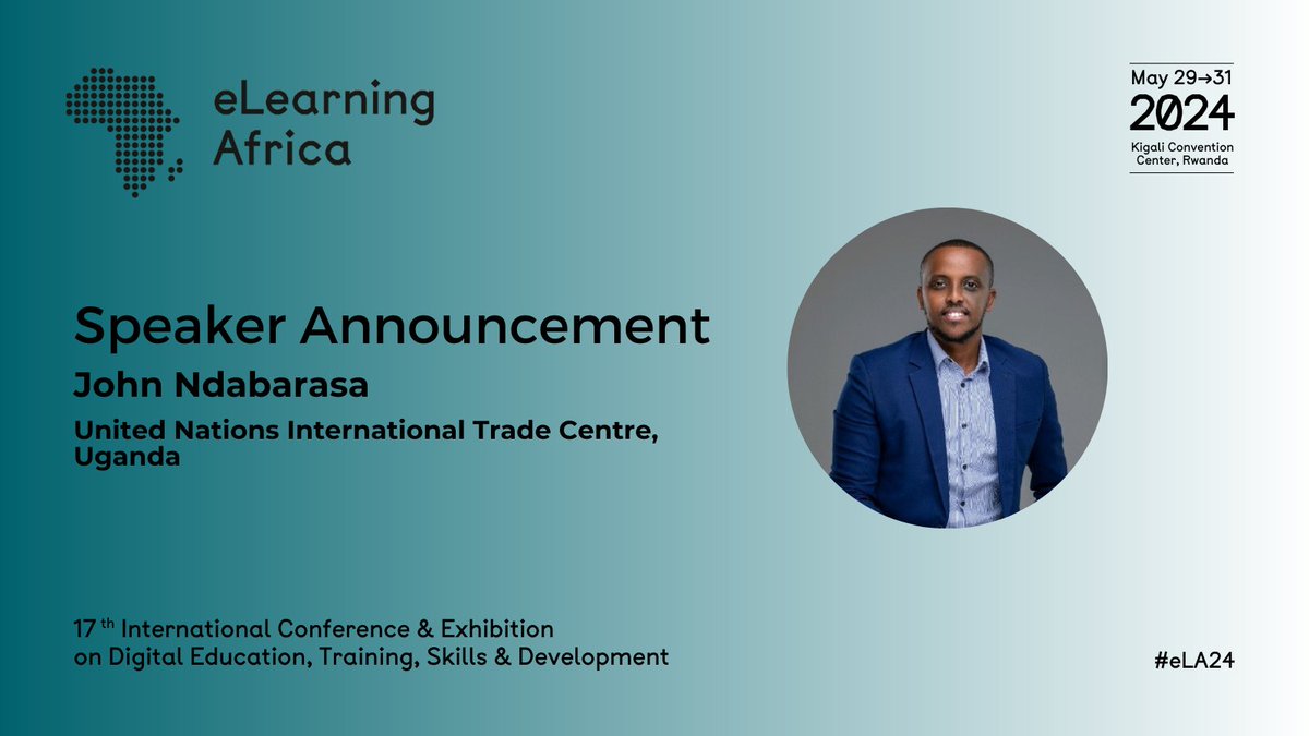 John Ndabarasa will be moderating the session “The EdTech Evolution in Africa: Breaking Barriers Across the Educational Landscape” at eLearning Africa 2024. Join us for this insightful session and register now: elearning-africa.com/conference2024… #ela24 #training #education #speaker #ict