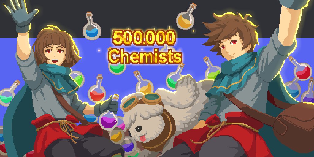 500,000 chemists have made Moonbury their home! 🧪🤗✨   

Congratulations <a href="/PotionPermit/">Potion Permit</a>!! 🎉🎉🎉   

Huge thank you to all the amazing chemists for your love and support! 💚✨