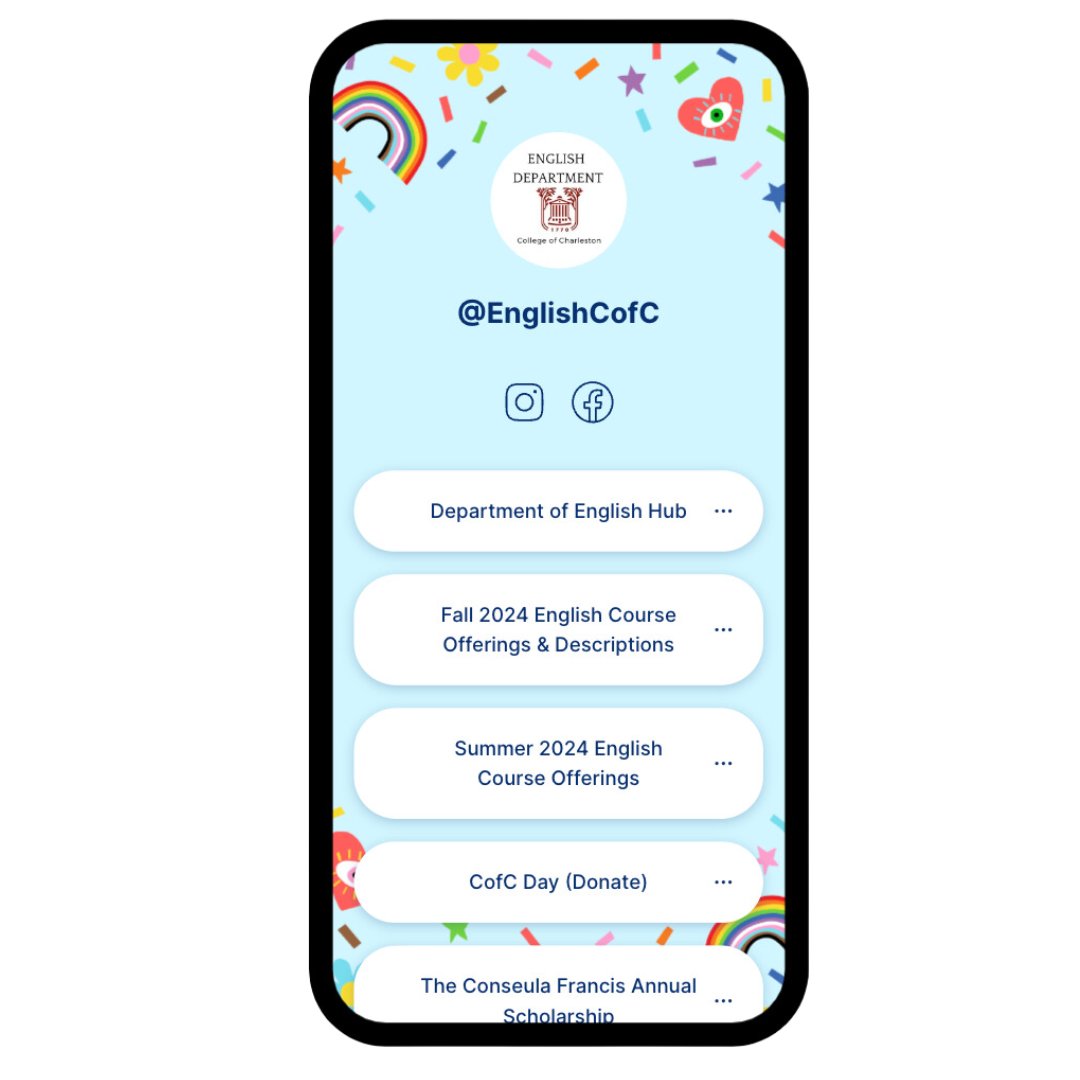 Registration for Fall 2024 classes began this morning for 90-122+ earned hours! Check out our fall 24 English offerings &amp; descriptions linked on our Linktree and in The English Hub (also linked on Linktree)!

linktr.ee/EnglishCofC