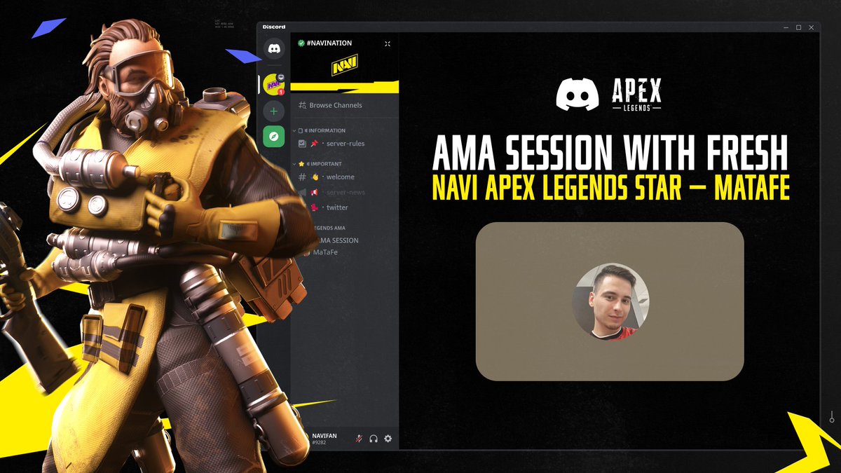 Get ready to meet fresh face of our Apex Legends team - <a href="/matafe_/">MaTaFe</a> ! We're hosting an AMA session with him in our Discord. Mark your calendar for March 31 at 5:00 p.m and start sending in your questions now for a deep dive into Apex, filled with insights, laughs, and perhaps a