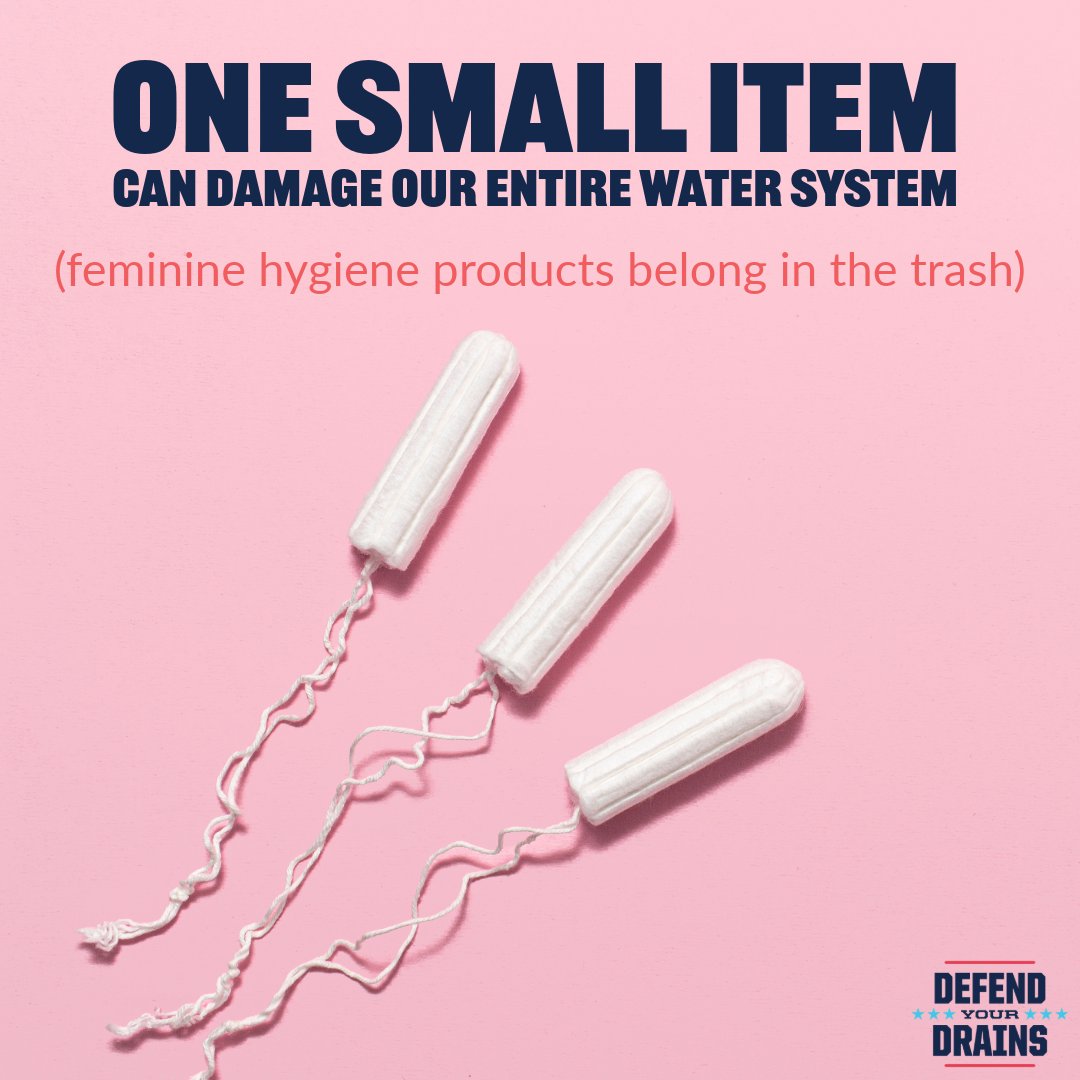 Most people remember to flush only the 3Ps but remember that that does not include pads or other feminine hygiene products. Learn more about how to keep your drains in tip top shape at defendyourdrainsnorthtexas.com
#DefendYourDrains