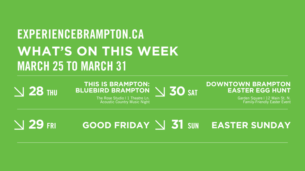 Looking for things to do in #Brampton? Here’s what's on this week! 🎉 Explore more events in Brampton this week 🔗: ow.ly/oftT50QTCJS @CityBrampton @BramptonOnStage @BramptonDTBIA