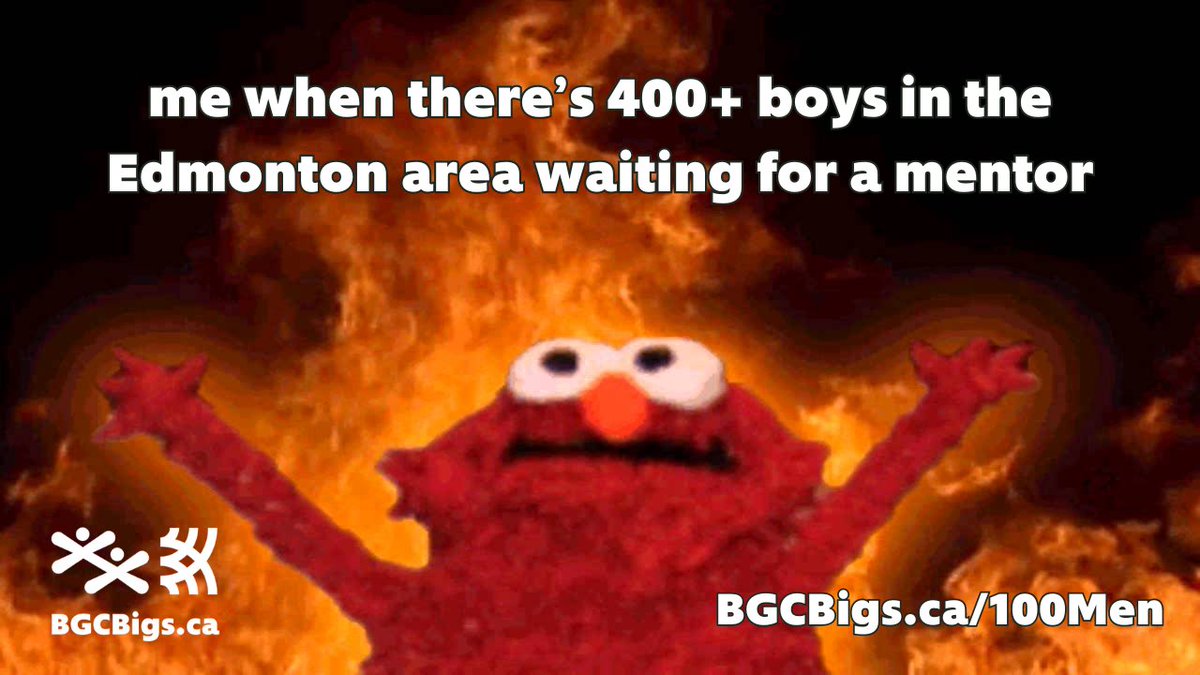 Why is Elmo on fire? Because he just signed up to be a mentor!!! 🔥🔥🔥 You can be like Elmo and become a volunteer mentor - easy peasy lemon squeezy!🍋 Apply to be a volunteer mentor today. Visit BGCBigs.ca/100Men